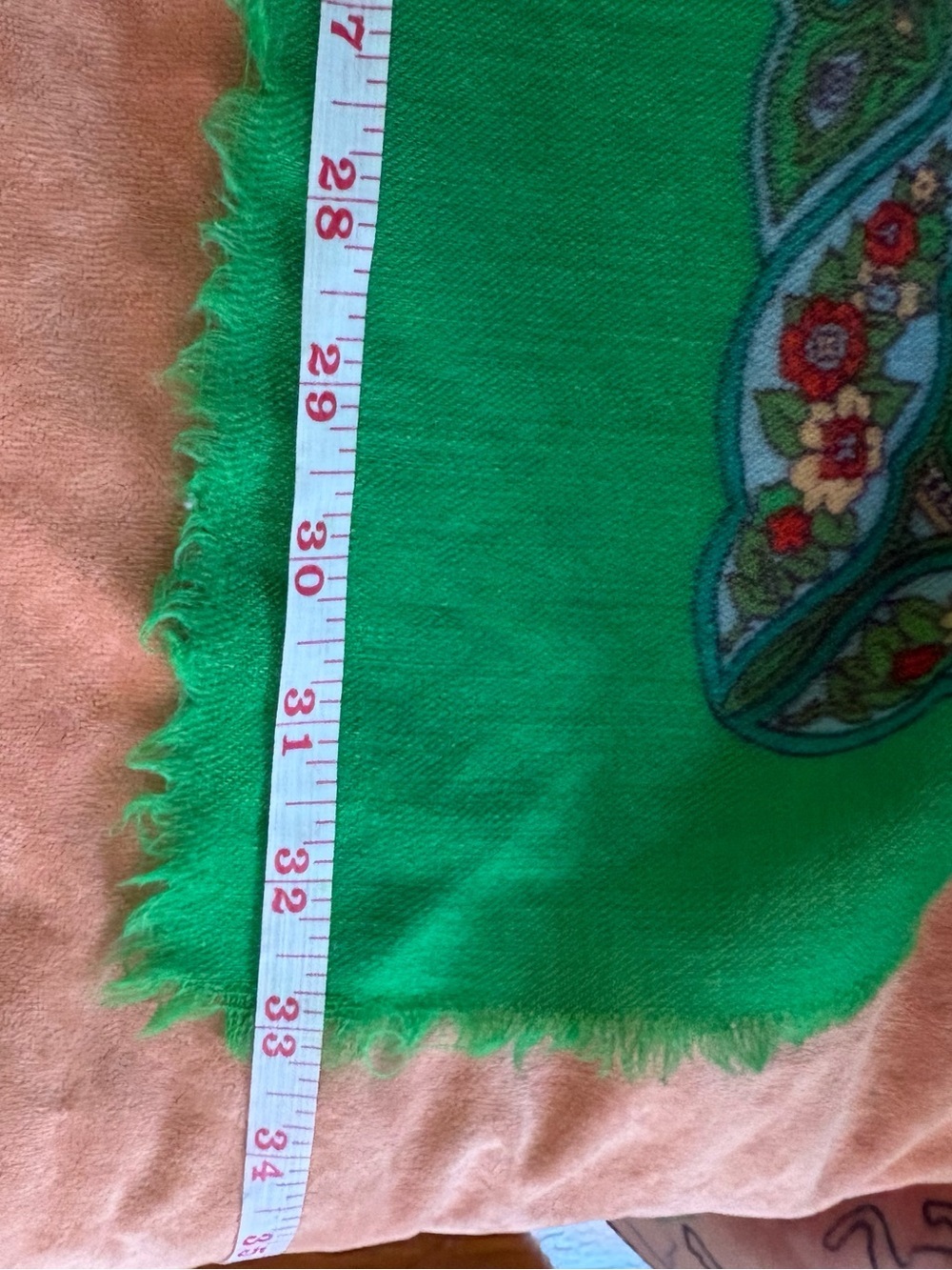 Green Colorful Paisley Print Scarf - Picture 4 of 4